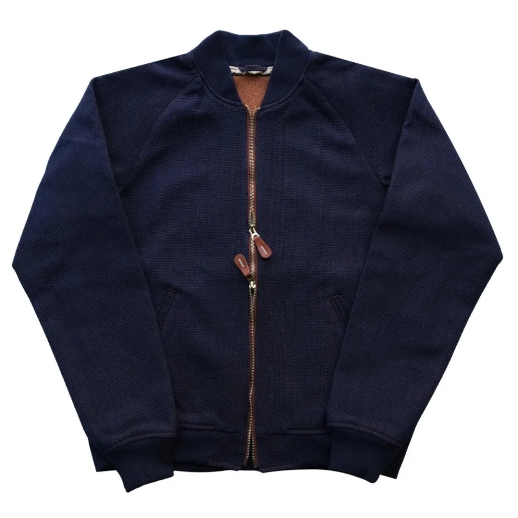 OD SDA "Kasezome" Indigo x Kakishibu Sashiko Selvedge Bomber Jacket