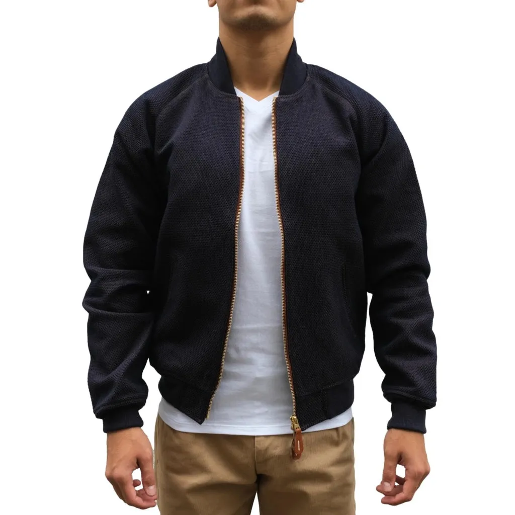 OD SDA "Kasezome" Indigo x Kakishibu Sashiko Selvedge Bomber Jacket