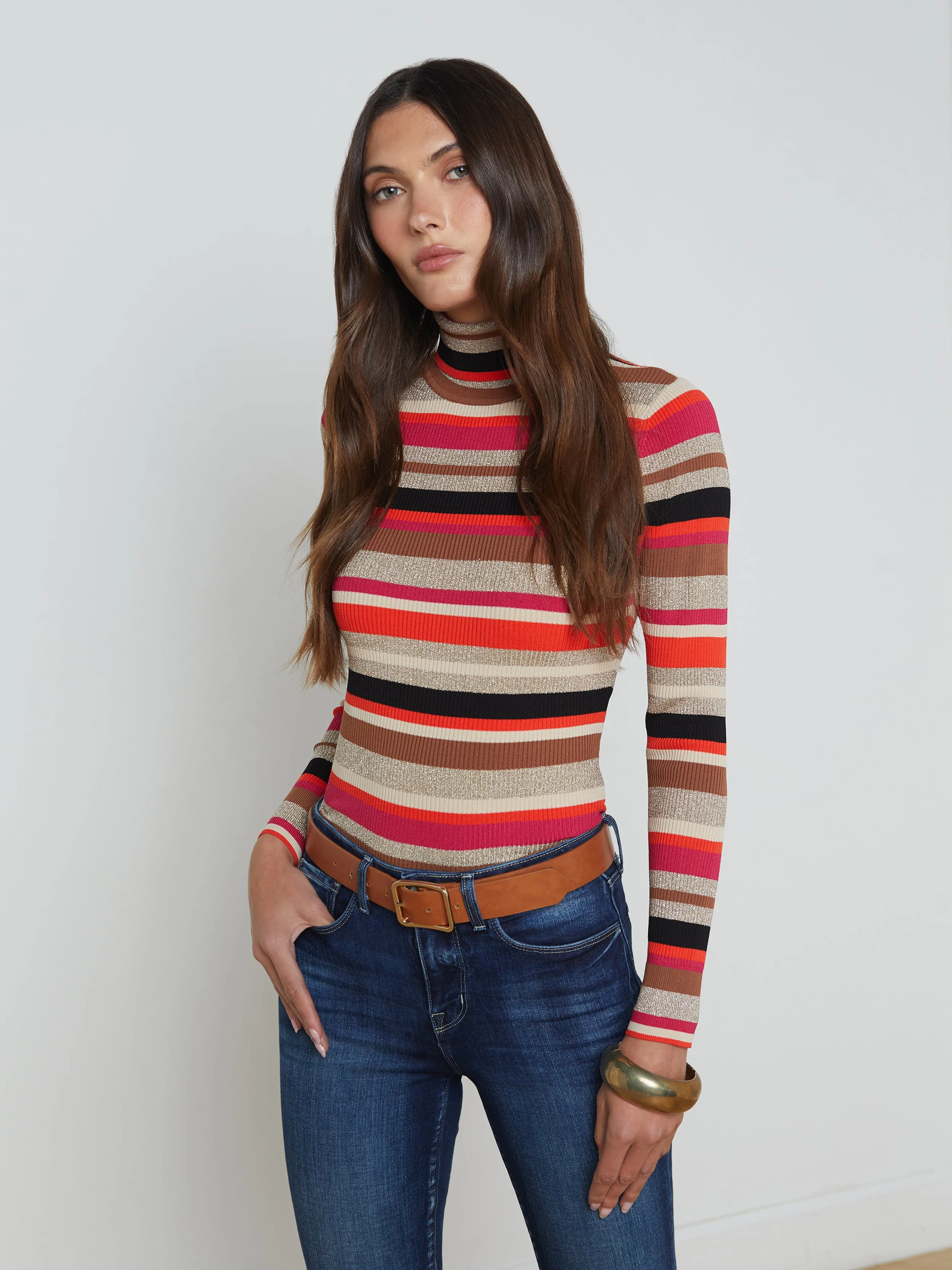 Olene Striped Turtleneck