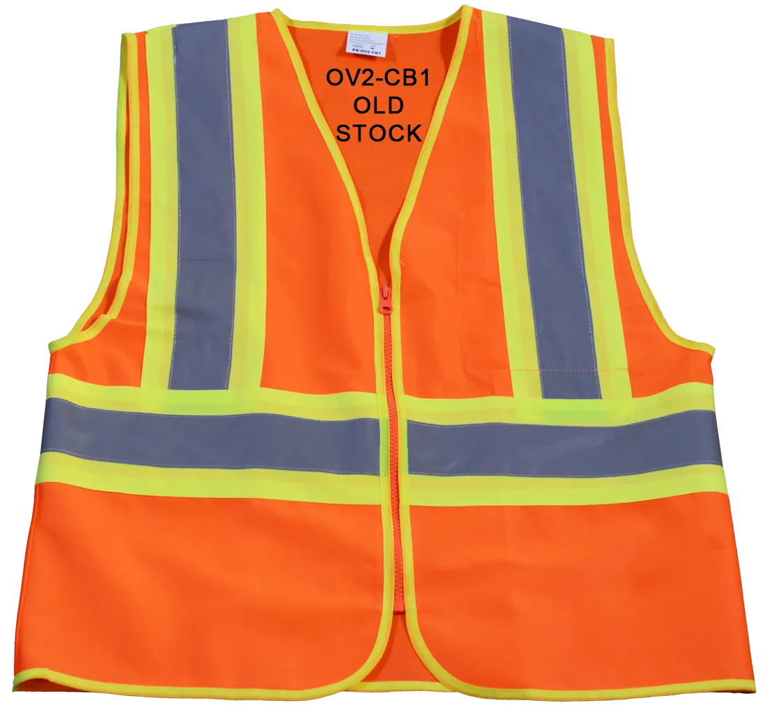 OV2-CB1 ANSI Class II Orange Solid Two Tone Dot Safety Vest