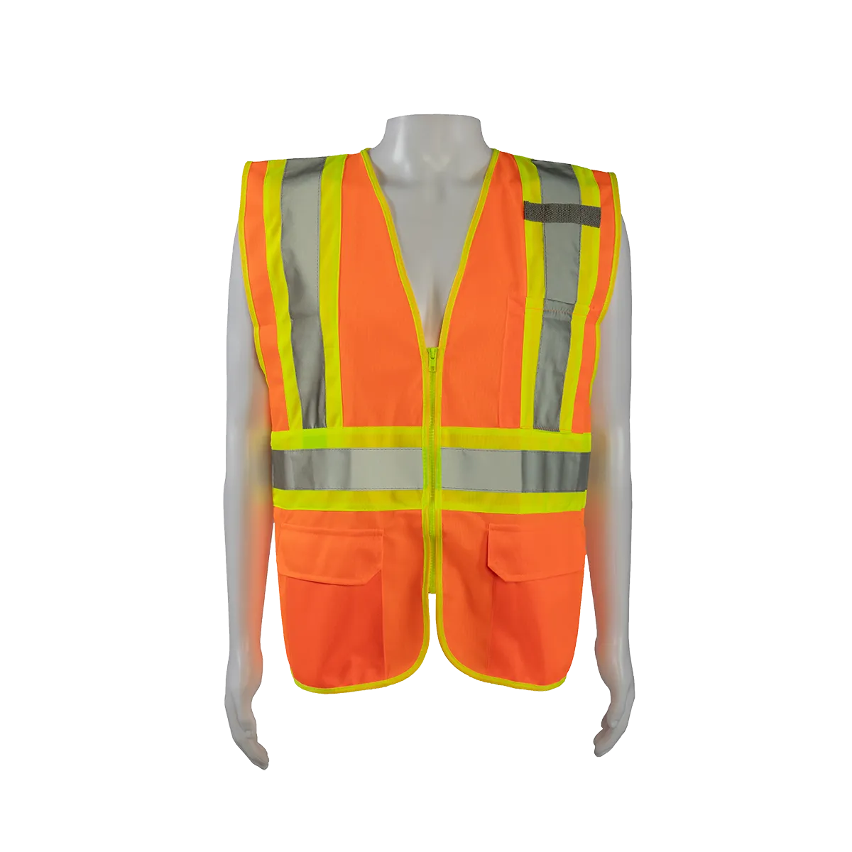 OV2-CB1 ANSI Class II Orange Solid Two Tone Dot Safety Vest