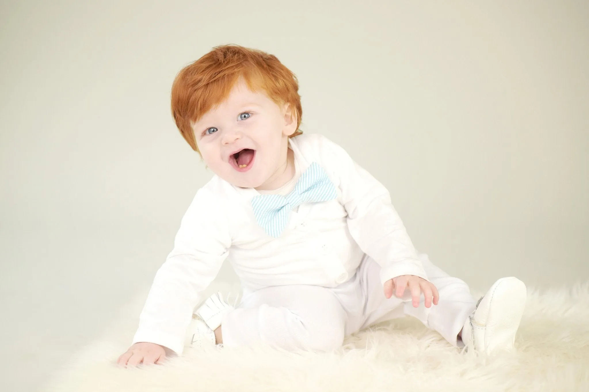 Personalized Baptism Cardigan | Blue Tie & Blue Writing