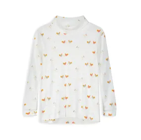 Printed Pima Turtleneck - French Hen