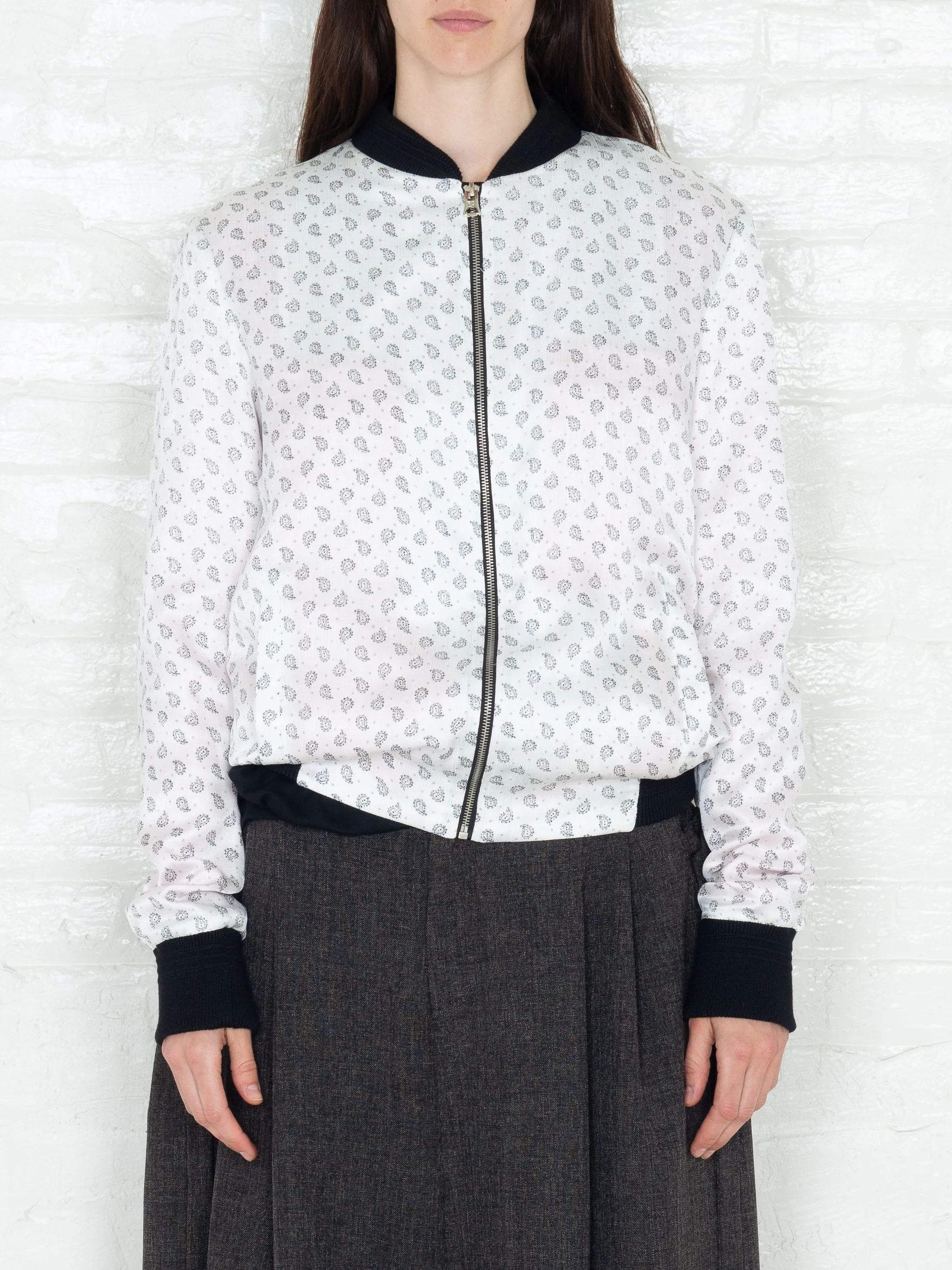 "The Classic Bomber" in White and Black Print