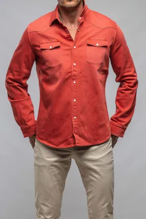 Ranger Colored Denim Snap Shirt In Corallo