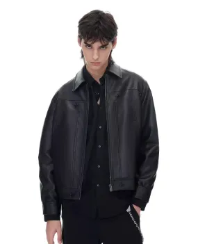 Regular Fit Versatile PU Leather Jacket