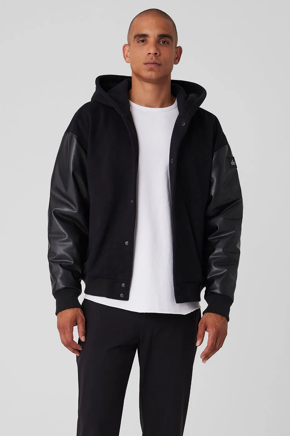 Select Hooded Bomber Jacket - Black