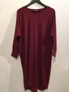 Soft Stretchy Dress Red Wine