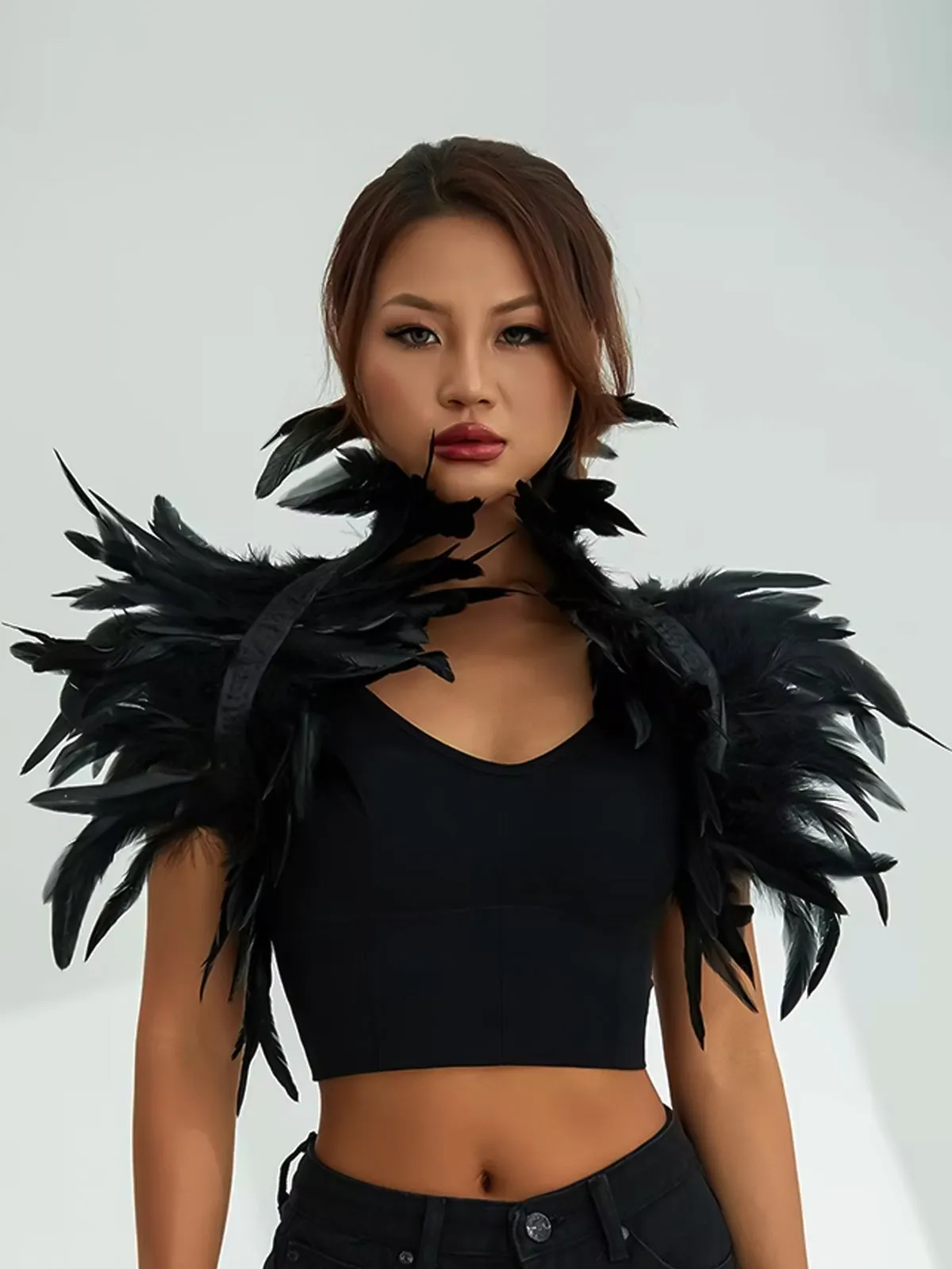 Spooky Mao Feather Cape