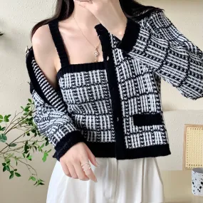 Stella tweed Two-piece cardigan set