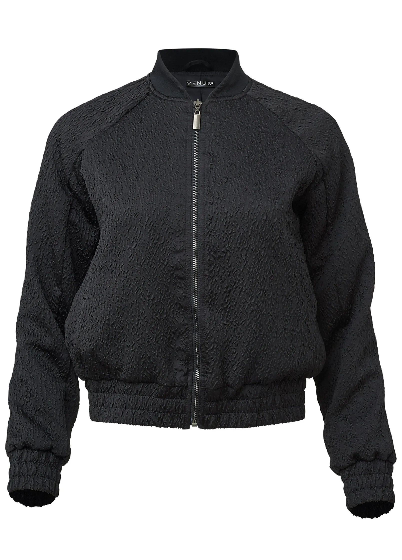 Texture Bomber Jacket - Black