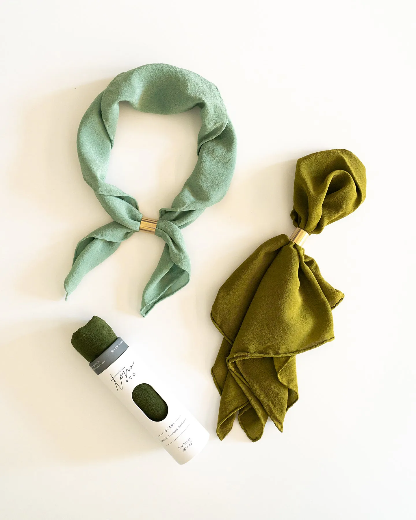 'The Scout' Washable Silk Scarf in Celadon