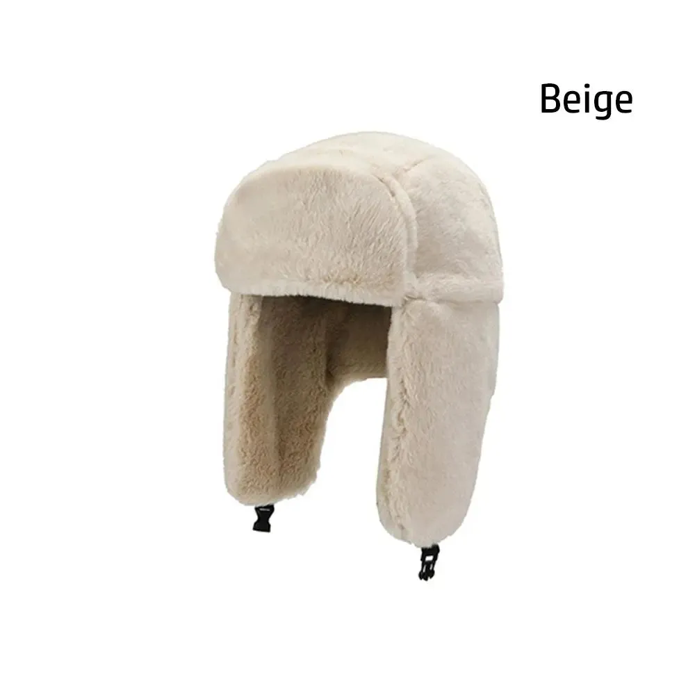 Thick Plush Bomber Hat for Men Women Russian Ushanka Snow Caps Earflap Bonnet Winter Warm Trapper Hats Windproof Keep Warm Cap