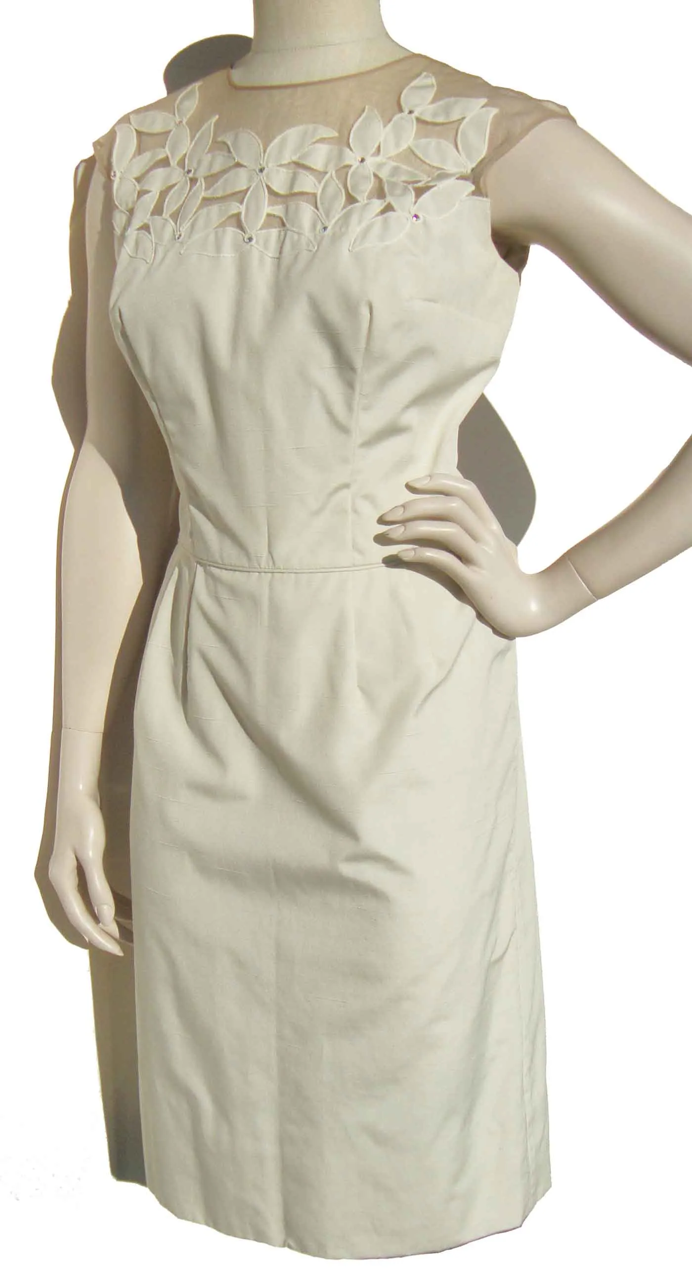 Vintage 60s White Sheath Dress Shantung M – Jean of California