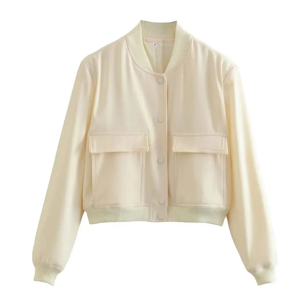 Vintage Women’s Bomber Jacket with Pockets