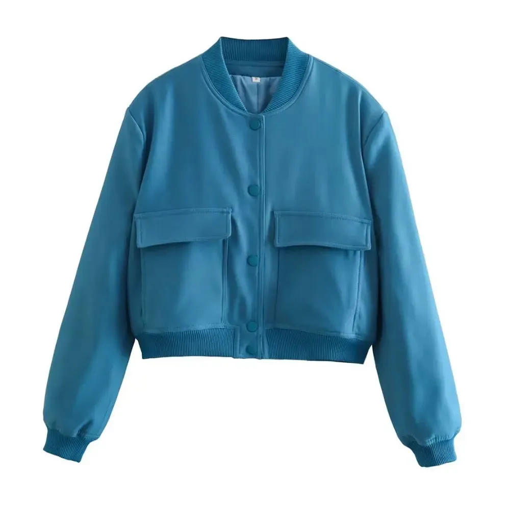 Vintage Women’s Bomber Jacket with Pockets