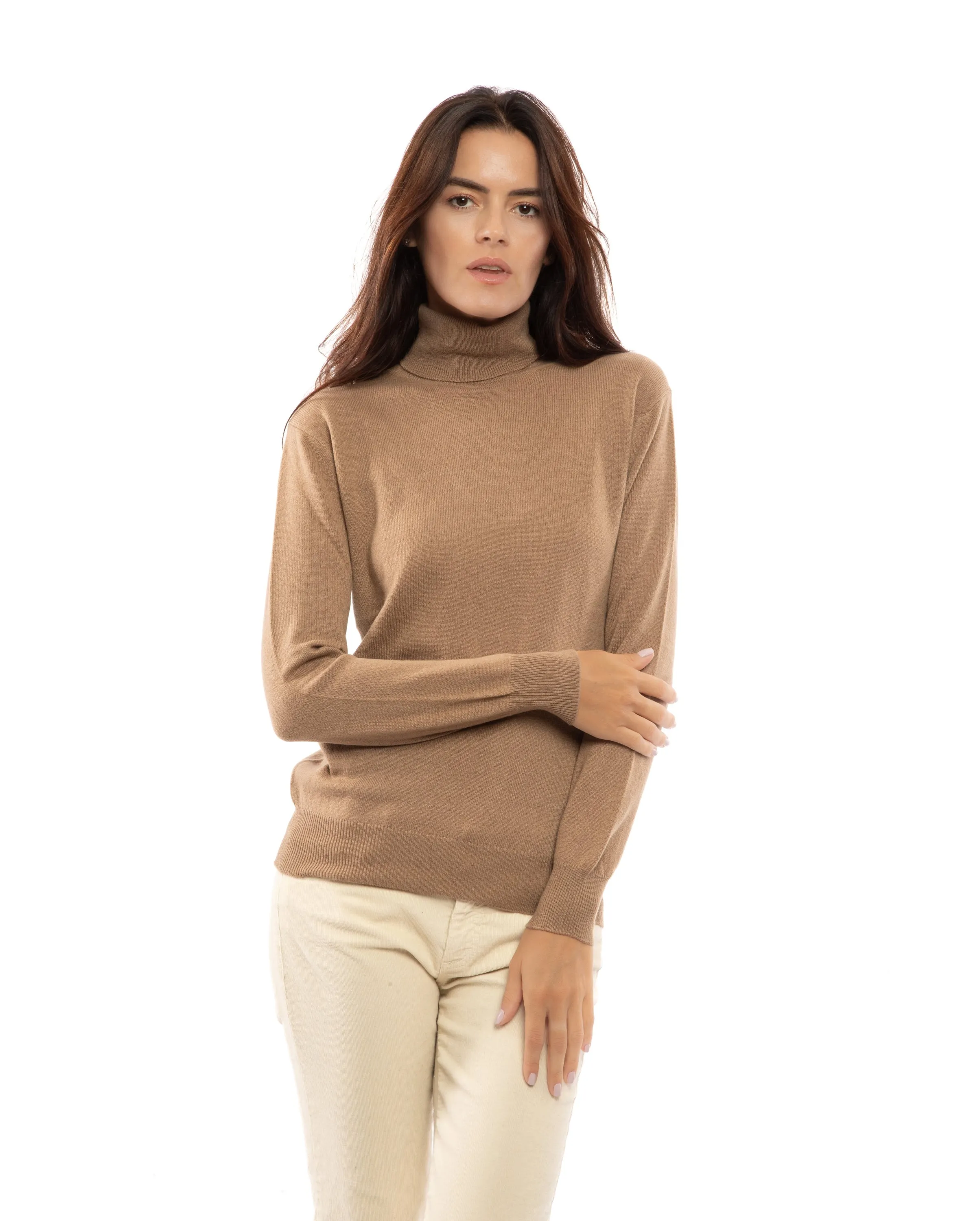 Women's Pure Cashmere Turtleneck Sweater Charcoal