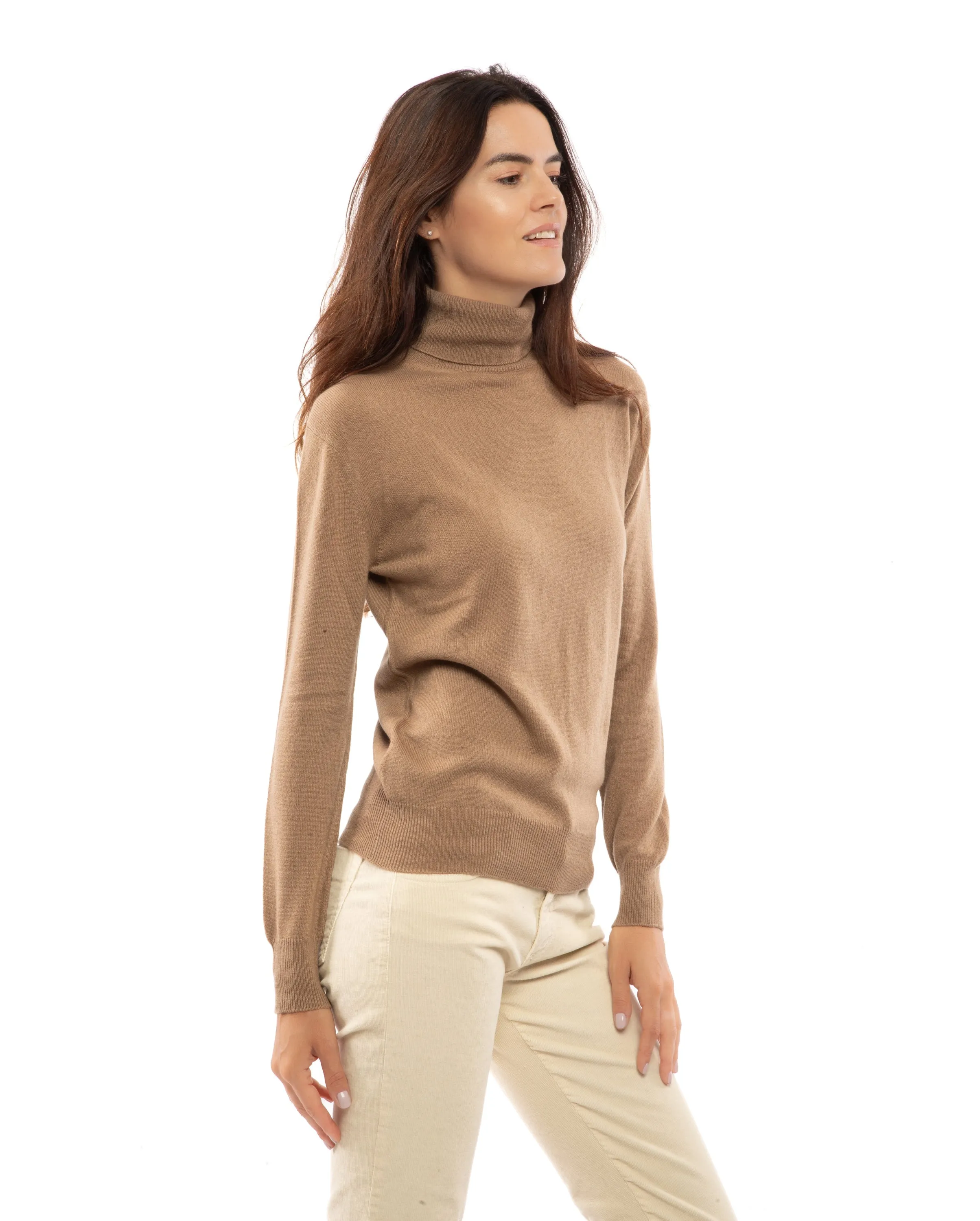 Women's Pure Cashmere Turtleneck Sweater Charcoal