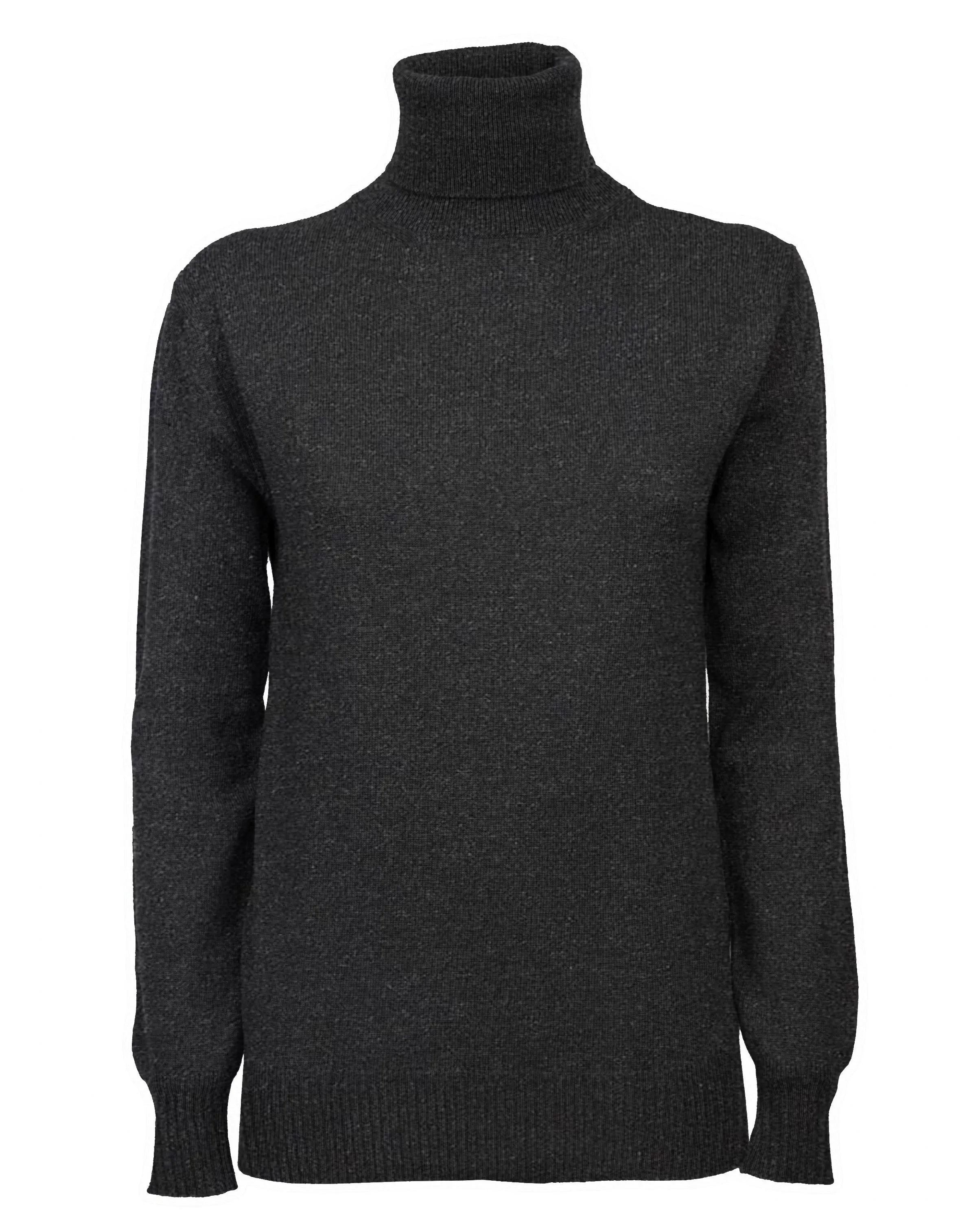 Women's Pure Cashmere Turtleneck Sweater Charcoal